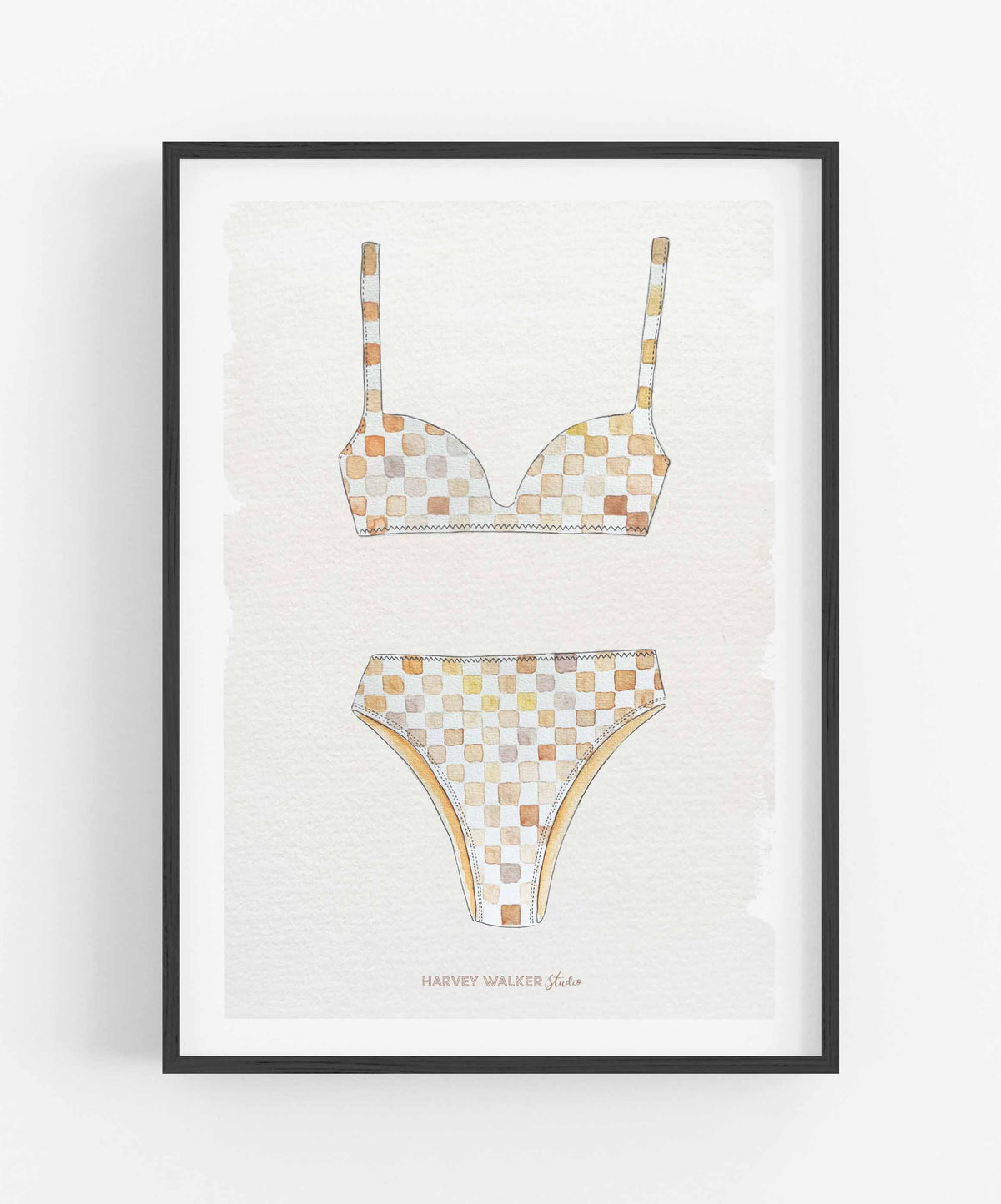 CHECK BIKINI - Beige Wash - Fine Art Print