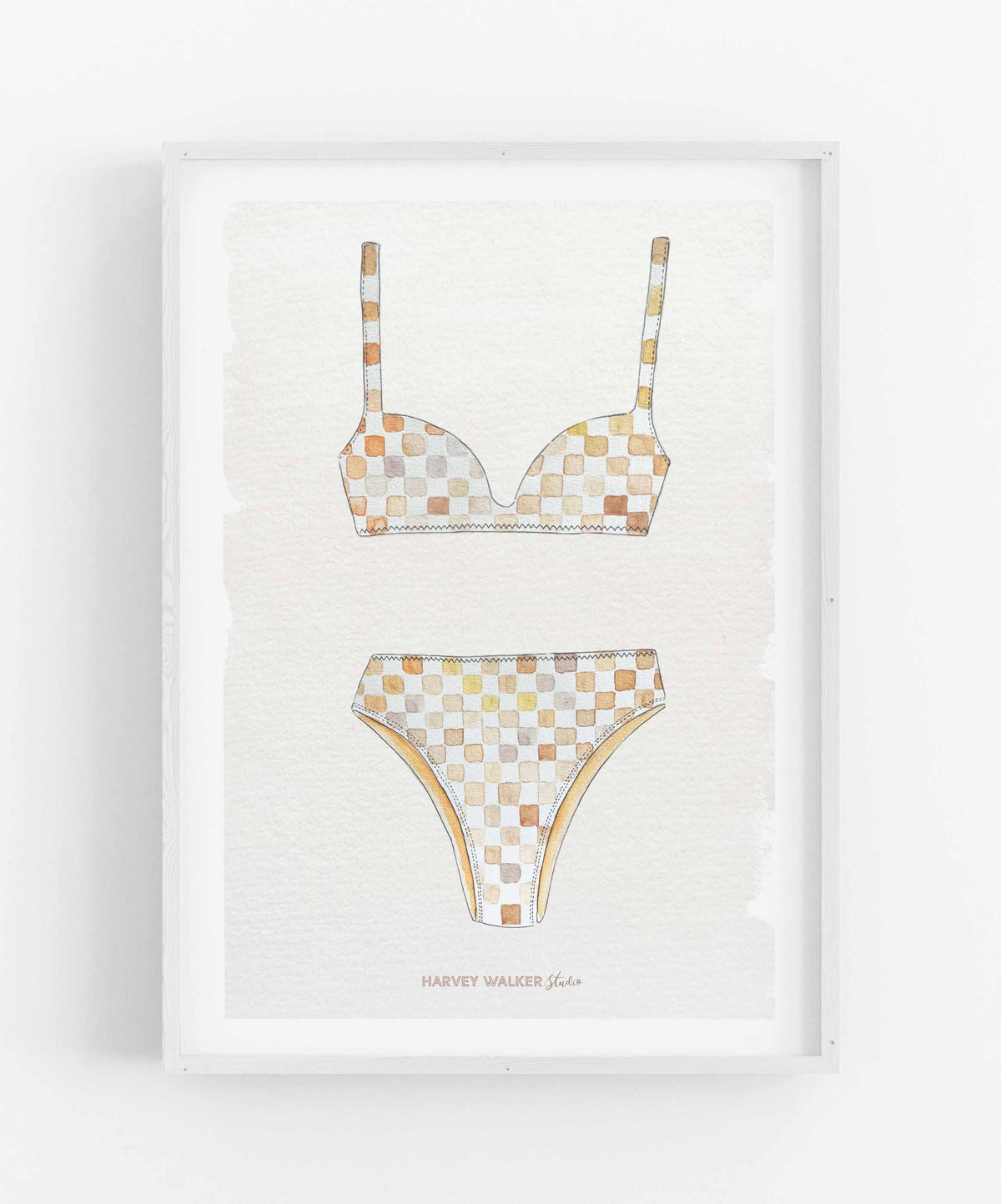 CHECK BIKINI - Beige Wash - Fine Art Print