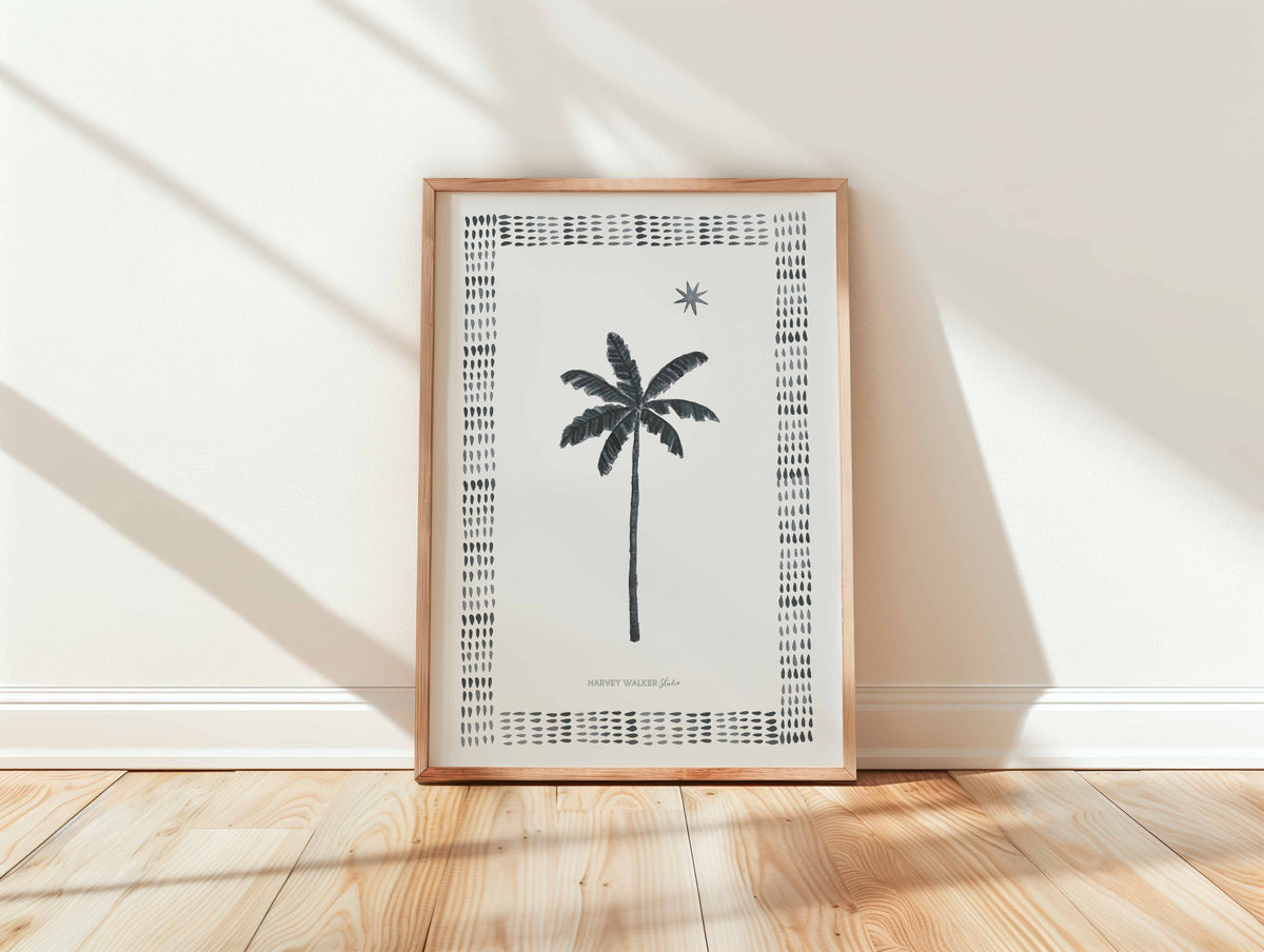 EVENING DUO  CHARCOAL PALM - Fine Art Print