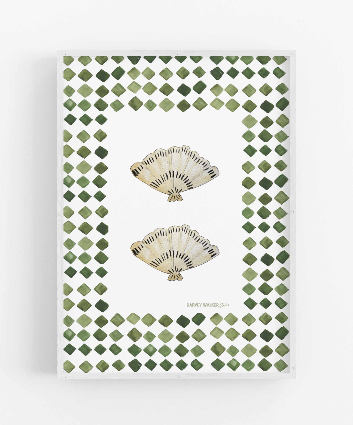 FAN SHELL CHECK GREEN - Fine Art Print