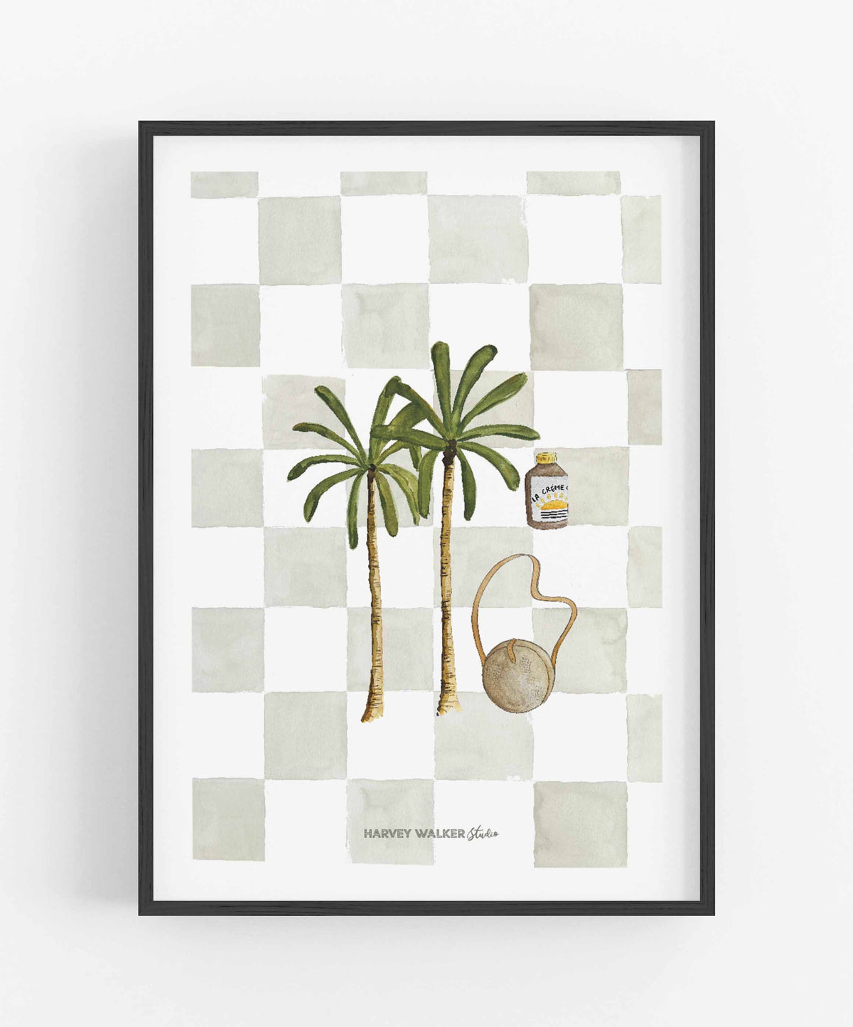 PALM PARADISE - Green Check - Fine Art Print