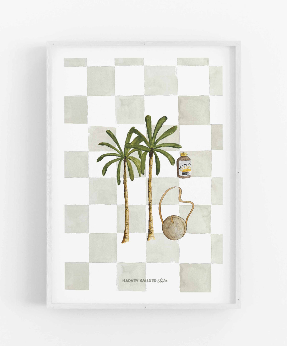 PALM PARADISE - Green Check - Fine Art Print