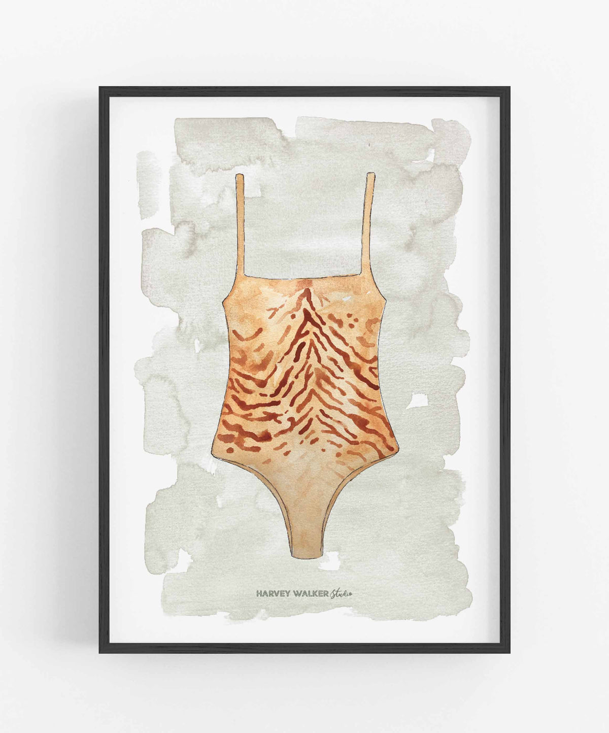 TIGER SWIM - Green Wash - Fine Art Print