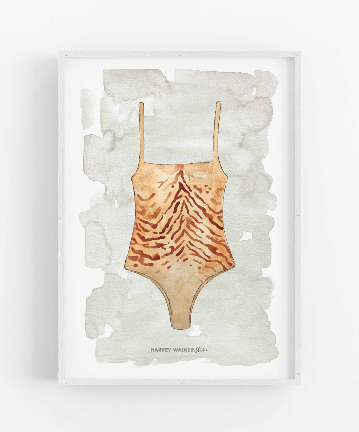 TIGER SWIM - Green Wash - Fine Art Print